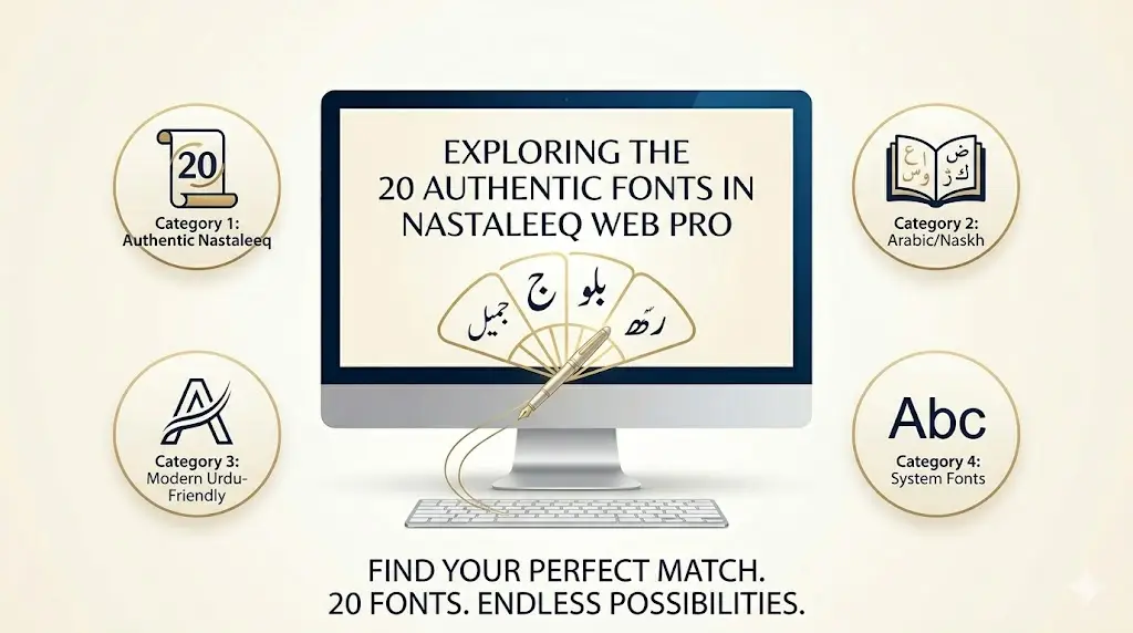 20 Authentic Fonts in Nastaleeq Web Pro