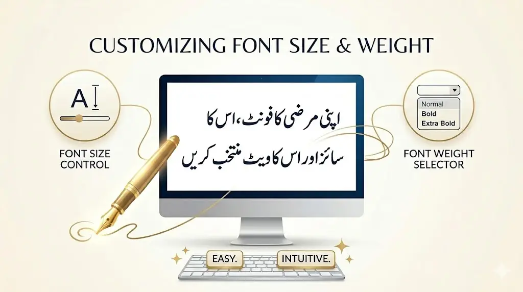 Customizing Font Size and Weight in Nastaleeq Web Pro – A Visual Guide