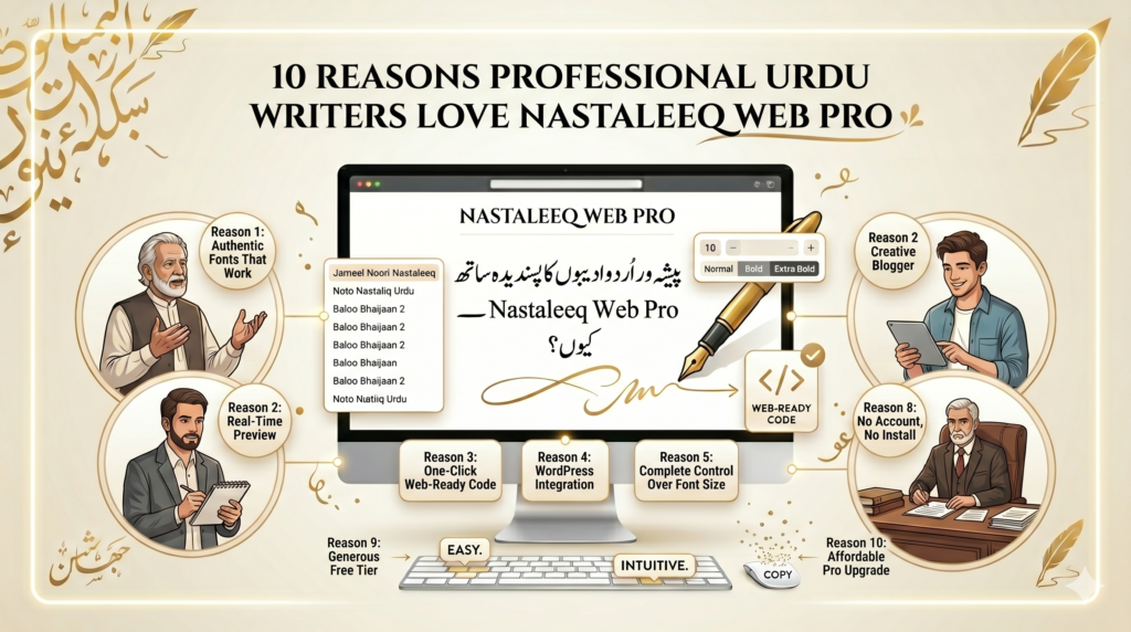 Why Professional Urdu Writers Love Nastaleeq Web Pro