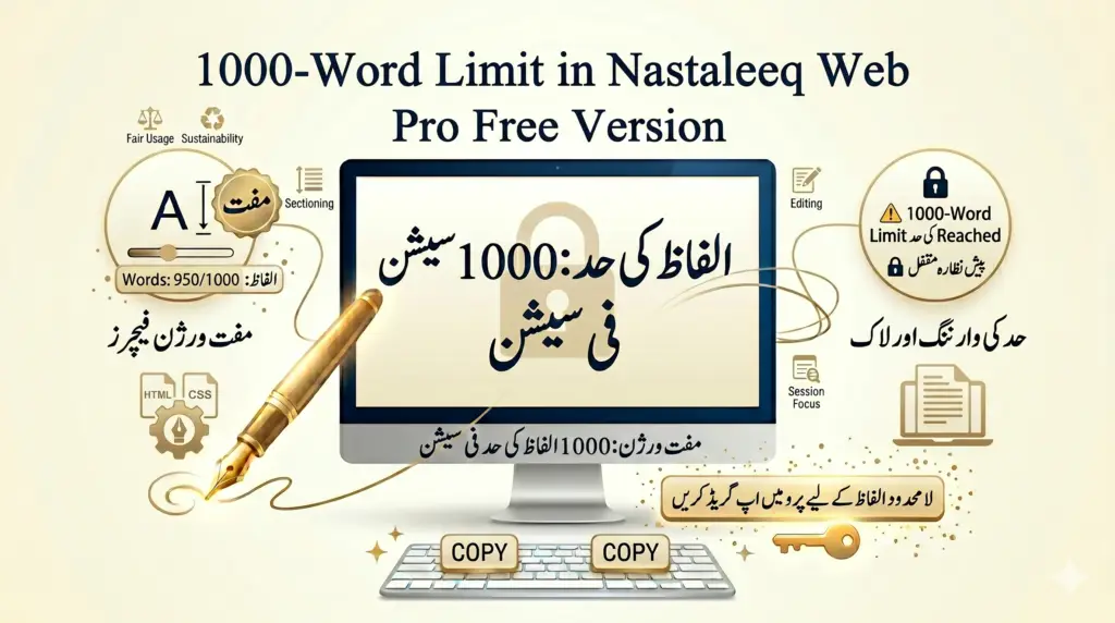 1000-Word Limit in Nastaleeq Web Pro Free Version