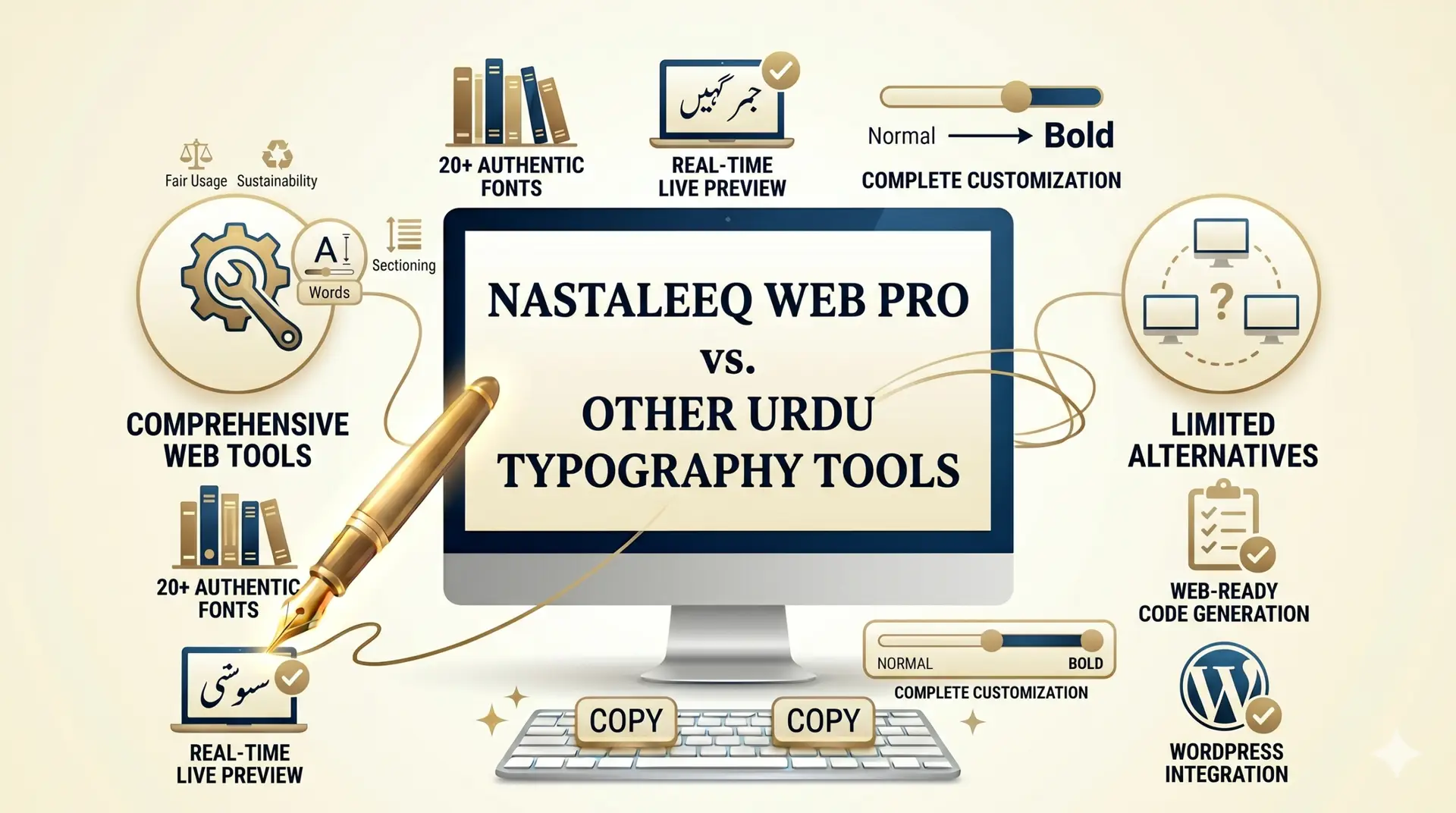 Nastaleeq Web Pro vs Other Urdu Typography Tools