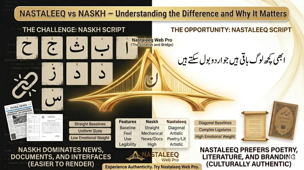 Nastaleeq vs Naskh